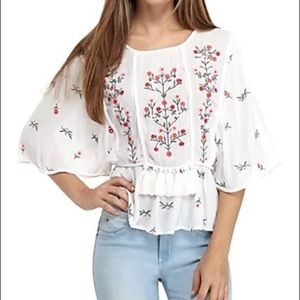 Embroidered Willow & Clay Top